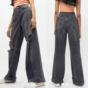 BDG Baggy Skater Distressed Wide Leg Denim Urban Outfitters